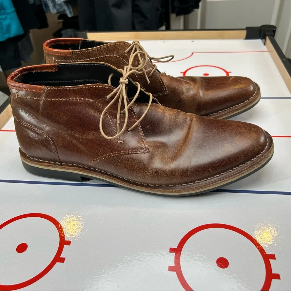 Steve Madden‎ Harken Chukka Desert Ankle Boots Men 10.5 Brown Leather Shoes